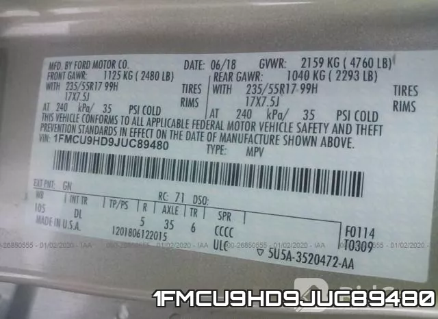 1FMCU9HD9JUC89480 фото 10