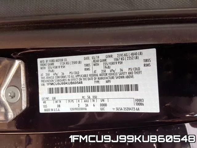 1FMCU9J99KUB60548 фото 2