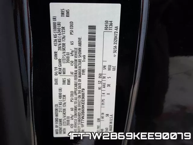 1FT7W2B69KEE90079 фото 2