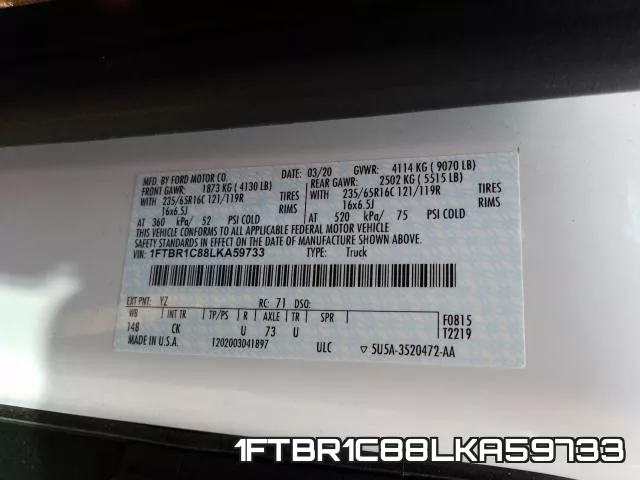 1FTBR1C88LKA59733 фото 2
