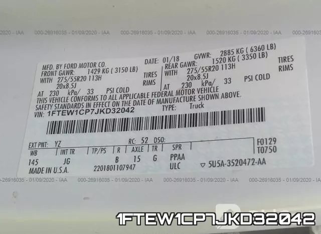 1FTEW1CP7JKD32042 фото 9