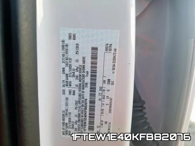 1FTEW1E40KFB82076 фото 2