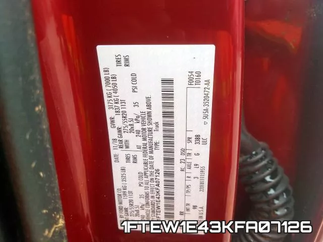 1FTEW1E43KFA07126 фото 2