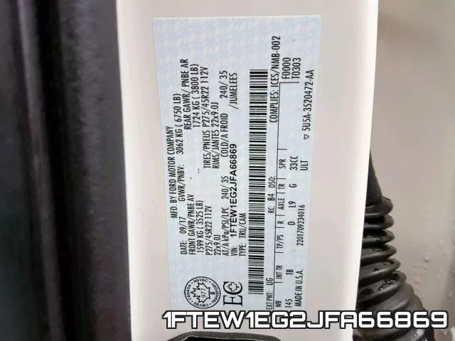 1FTEW1EG2JFA66869 фото 2