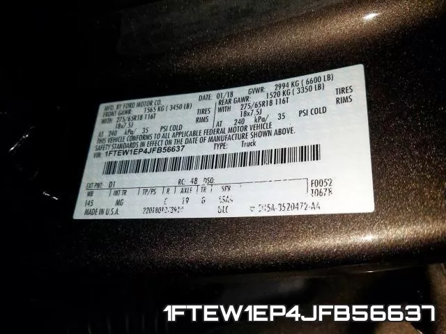 1FTEW1EP4JFB56637 фото 2