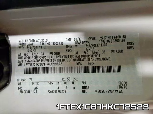 1FTEX1C87HKC72523 фото 2