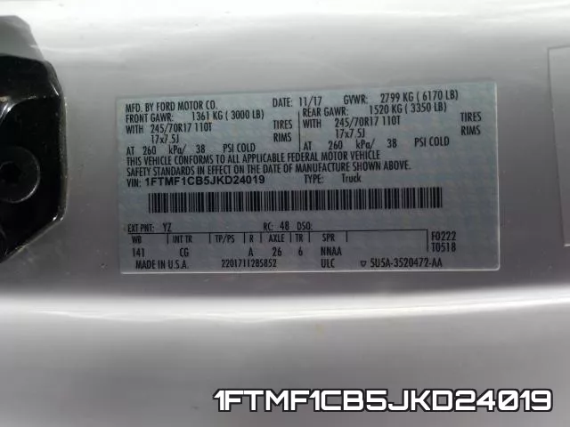 1FTMF1CB5JKD24019 фото 2