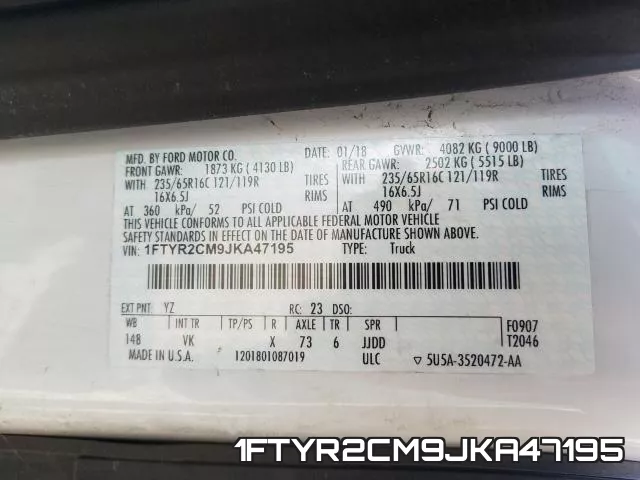 1FTYR2CM9JKA47195 фото 2