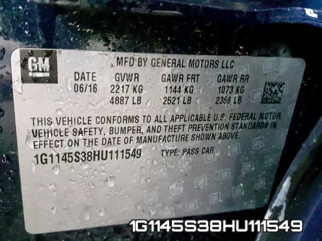 1G1145S38HU111549 фото 2