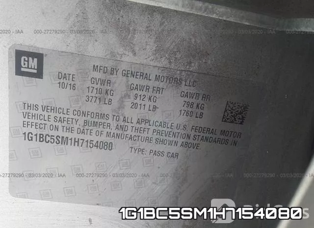 1G1BC5SM1H7154080 фото 9