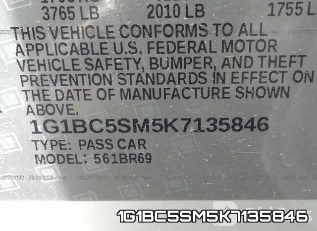1G1BC5SM5K7135846 фото 10