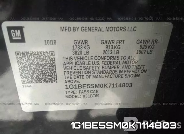 1G1BE5SM0K7114803 фото 10