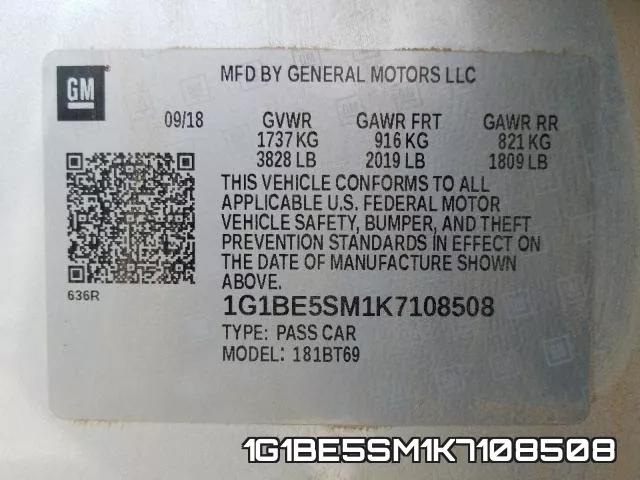 1G1BE5SM1K7108508 фото 2