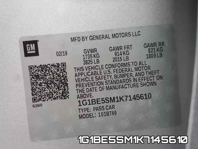 1G1BE5SM1K7145610 фото 2