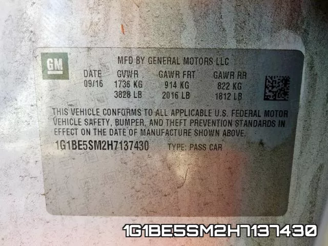 1G1BE5SM2H7137430 фото 2