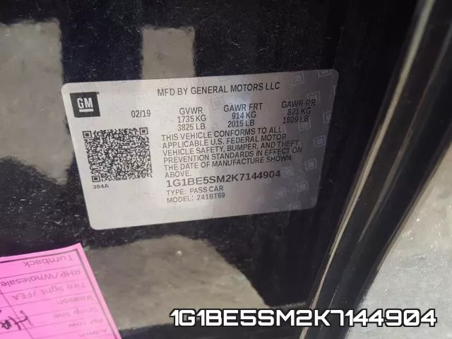 1G1BE5SM2K7144904 фото 2