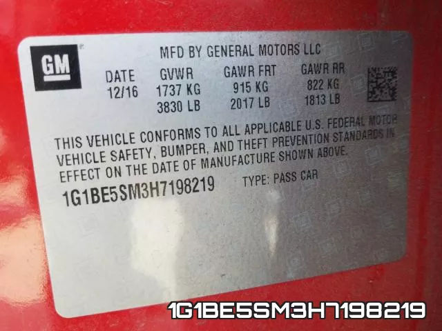1G1BE5SM3H7198219 фото 2