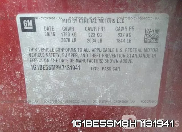 1G1BE5SM8H7131941 фото 10