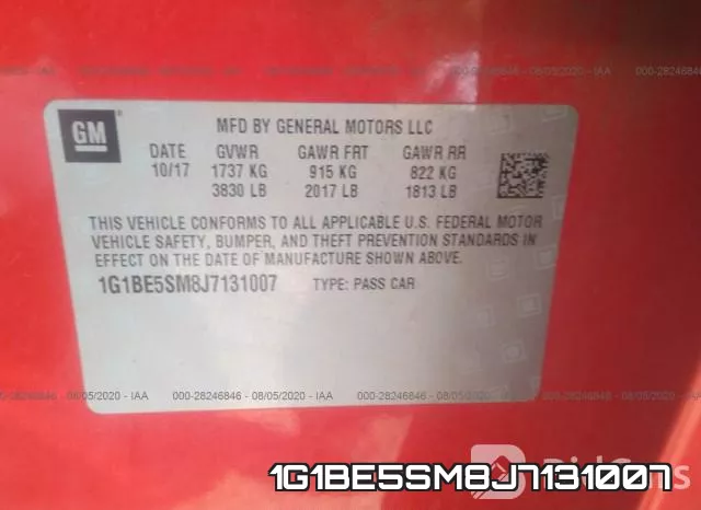 1G1BE5SM8J7131007 фото 10