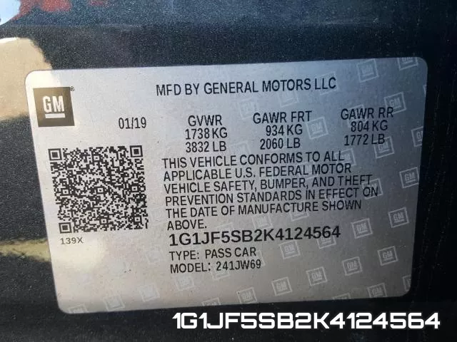 1G1JF5SB2K4124564 фото 2
