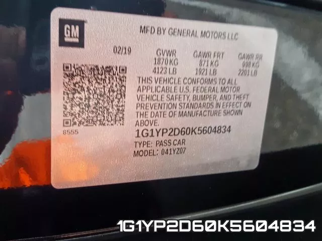 1G1YP2D60K5604834 фото 2