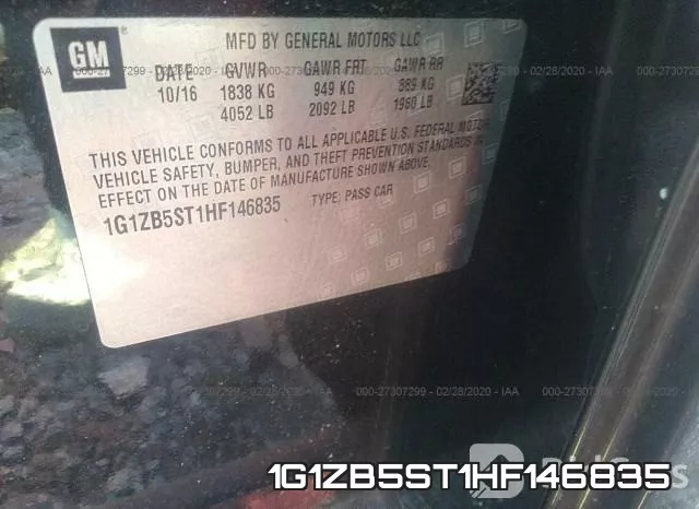 1G1ZB5ST1HF146835 фото 10
