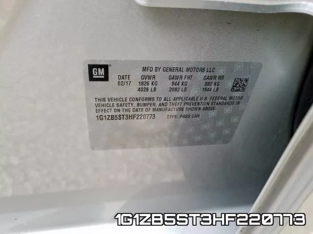 1G1ZB5ST3HF220773 фото 2