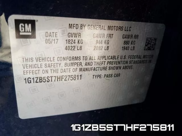 1G1ZB5ST7HF275811 фото 2