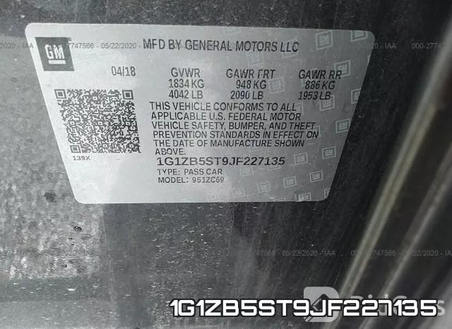 1G1ZB5ST9JF227135 фото 10