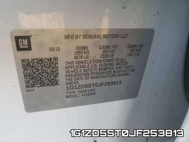 1G1ZD5ST0JF253813 фото 2