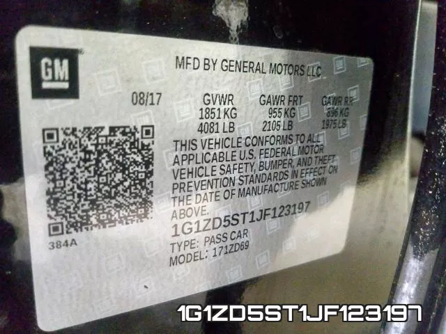 1G1ZD5ST1JF123197 фото 2