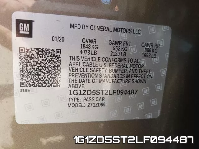 1G1ZD5ST2LF094487 фото 2