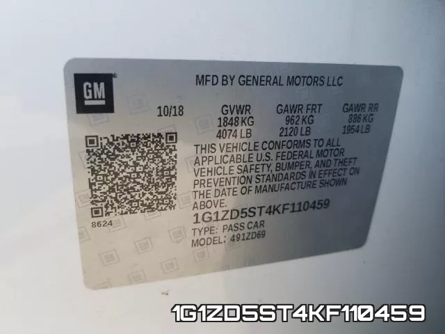 1G1ZD5ST4KF110459 фото 2
