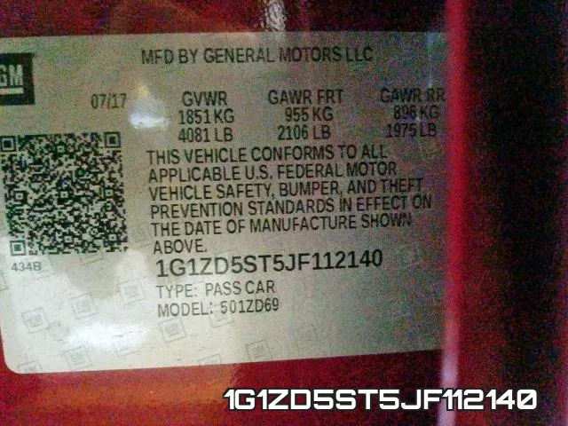 1G1ZD5ST5JF112140 фото 2