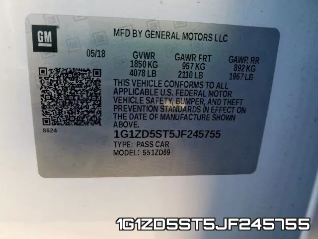 1G1ZD5ST5JF245755 фото 2