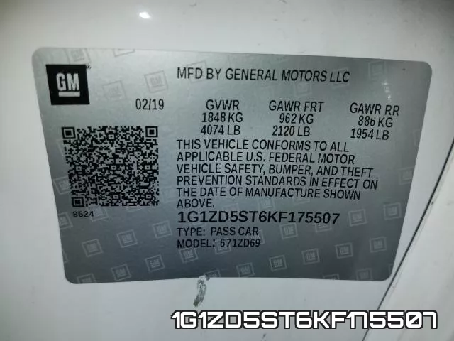 1G1ZD5ST6KF175507 фото 2