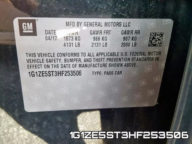 1G1ZE5ST3HF253506 фото 2