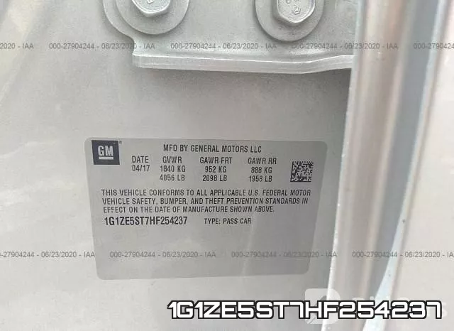 1G1ZE5ST7HF254237 фото 10