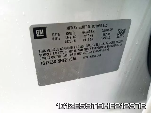 1G1ZE5ST9HF212376 фото 2