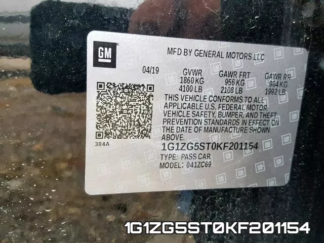 1G1ZG5ST0KF201154 фото 2