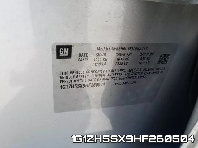 1G1ZH5SX9HF260504 фото 2