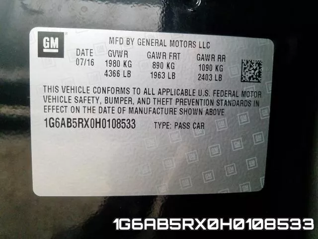 1G6AB5RX0H0108533 фото 2