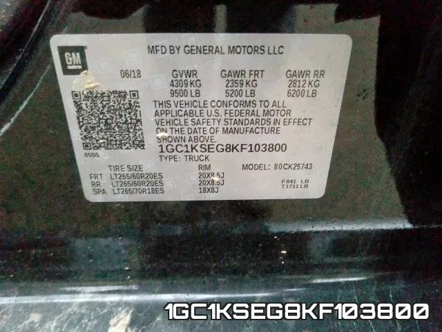 1GC1KSEG8KF103800 фото 2