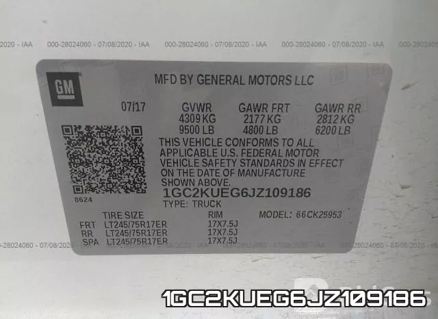 1GC2KUEG6JZ109186 фото 10