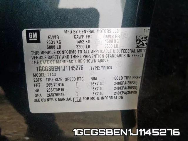 1GCGSBEN1J1145276 фото 2