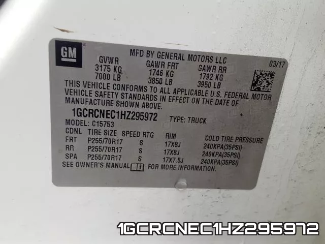 1GCRCNEC1HZ295972 фото 2