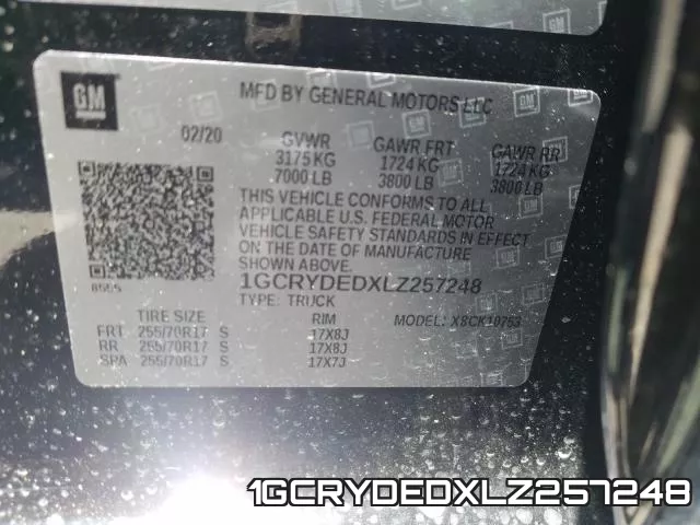 1GCRYDEDXLZ257248 фото 2