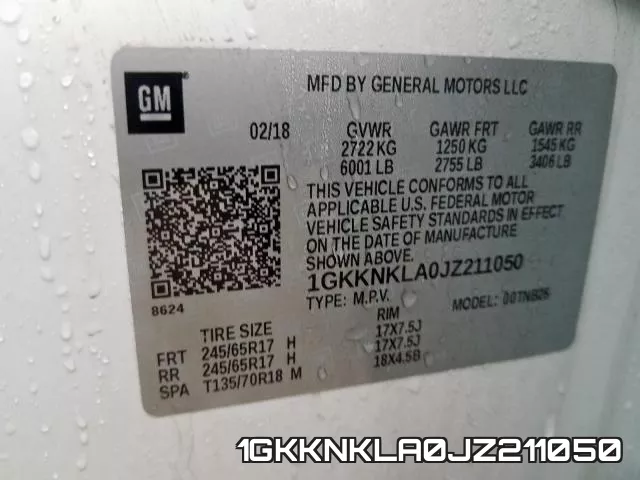 1GKKNKLA0JZ211050 фото 2