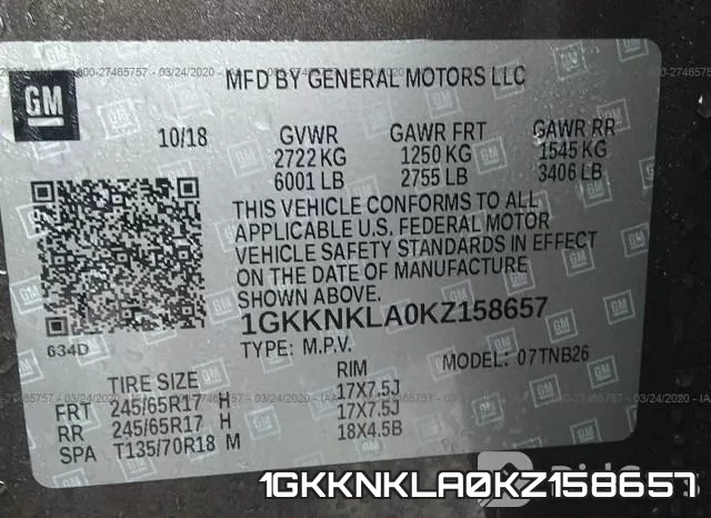 1GKKNKLA0KZ158657 фото 10
