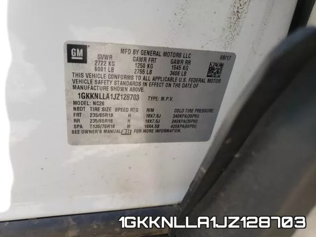 1GKKNLLA1JZ128703 фото 2